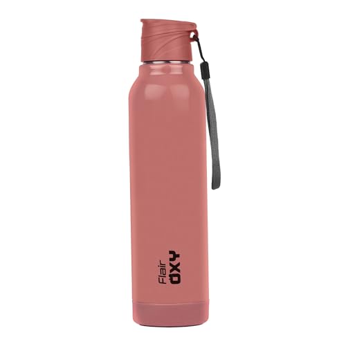 Flair Oxy Steel 900 | 650 ml, Pink, Hot & Cold | Leak Proof | Wide Mouth & Easy to Open | Insulated Inner Steel Outer Plastic Water Bottle | Travel-Friendly | Perfect for Daily Use - Image 1