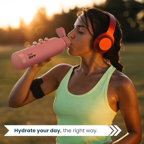 Flair Oxy Steel 900 | 650 ml, Pink, Hot & Cold | Leak Proof | Wide Mouth & Easy to Open | Insulated Inner Steel Outer Plastic Water Bottle | Travel-Friendly | Perfect for Daily Use - Image 3