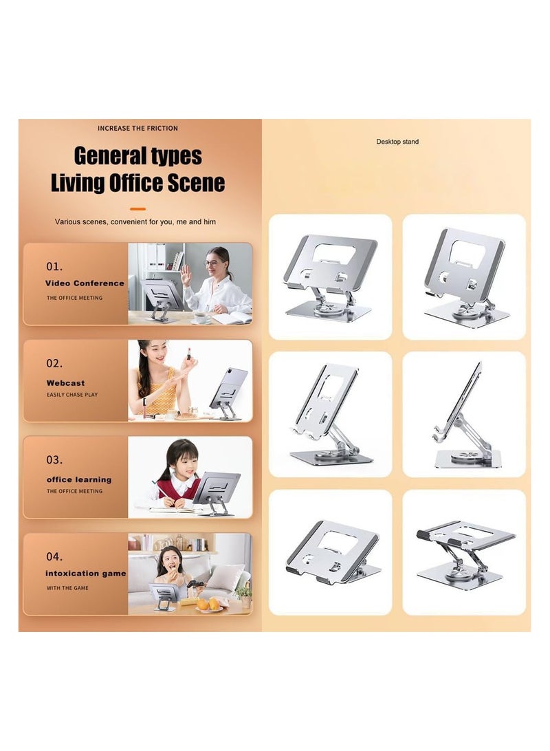 4.7 Inch Tablet Stand & 13.3 Inch Adjustable Laptop Holder Compatible with iPad & MacBook Air with 360 Degree Foldable Telescopic Bracket Made of Aluminum Alloy - Image 5