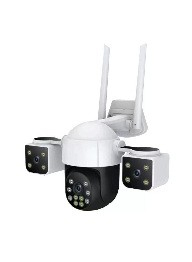 V380pro Three-screen Camera 4G Three-eye Home HD Outdoor Waterproof Panoramic Monitor Camera-Color:Memory Card 128g - Image 4