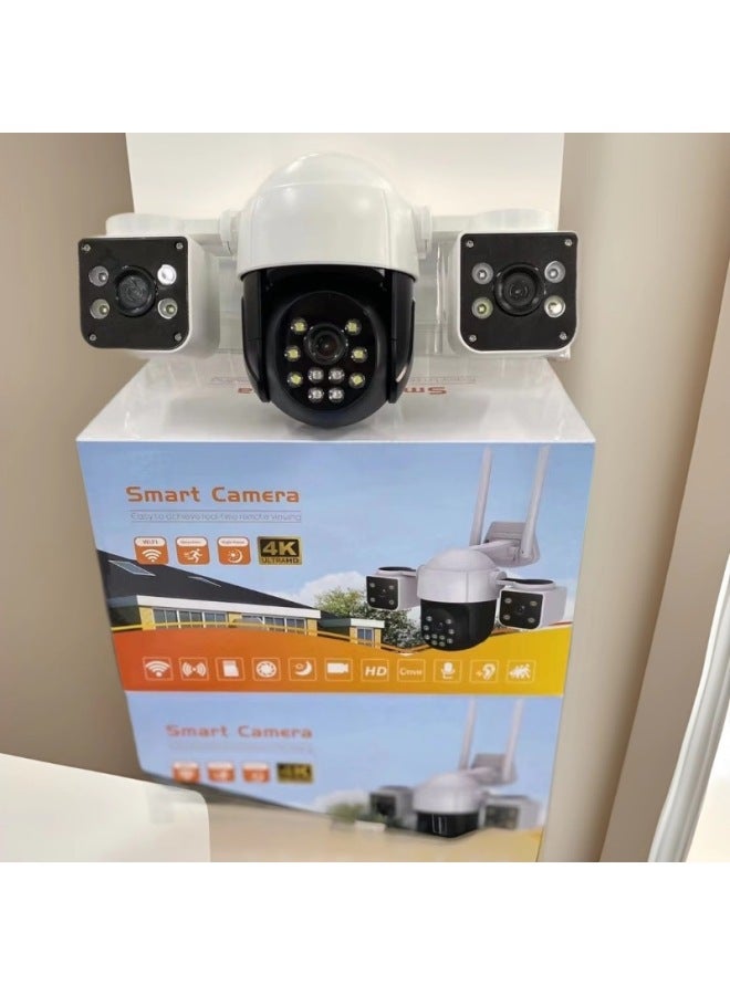 V380pro Three-screen Camera 4G Three-eye Home HD Outdoor Waterproof Panoramic Monitor Camera-Color:Memory Card 128g - Image 3