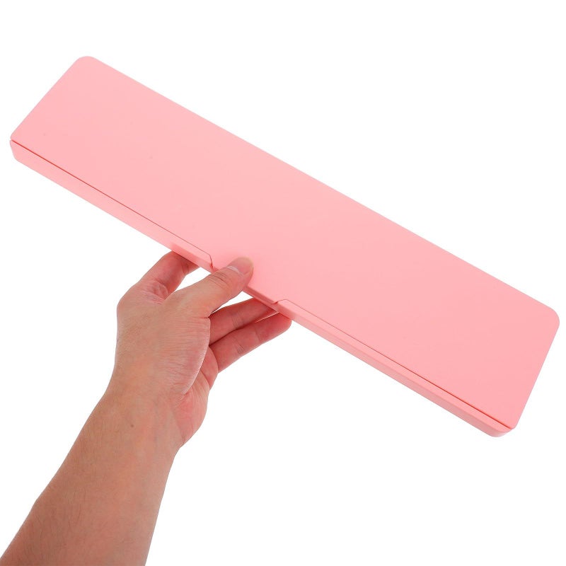 Pink Plastic Keyboard Wrist Rest With Pencil Organizer And Hard Stand For Desk - Image 4