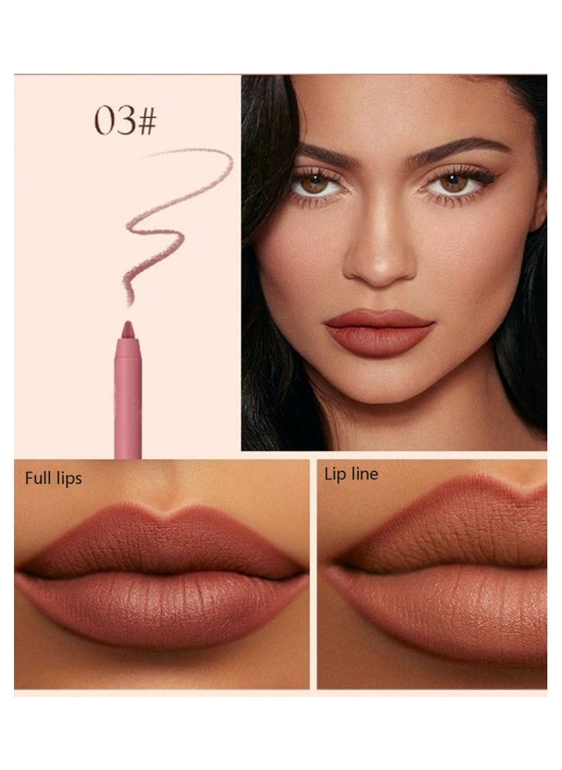 DEROL Lip Liner Pencil Neutral Matte Nude Velvet Non-Stick Cup Waterproof Smooth Stain Clear Talk Cork Color Soft Spoken Slim Whirl Rotating Cutting Easy To Use Professional Makeup For Women  - Image 2