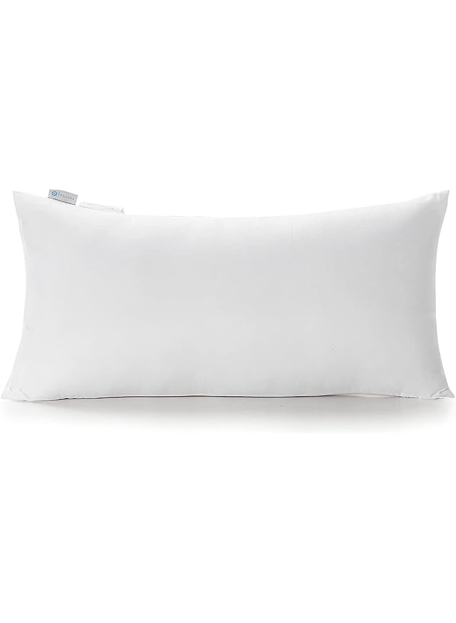 Acanva Decorative Rectangle Throw Pillow Inserts, Hypoallergenic Form Stuffer Cushion Sham Filler, 16x26, White - Image 1