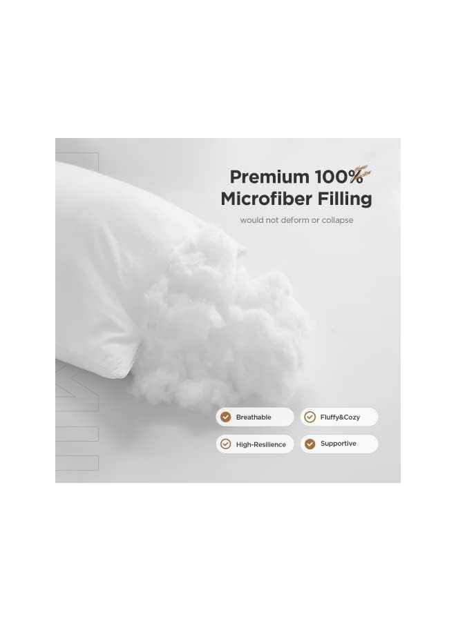 Acanva Decorative Rectangle Throw Pillow Inserts, Hypoallergenic Form Stuffer Cushion Sham Filler, 16x26, White - Image 4