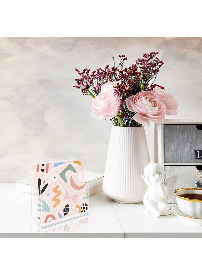 Peachjoy حامل مناديل أكريليك للطاولة، حامل مناديل ورقية شفاف عمودي، حامل مناديل على شكل حرف U مقاوم للرياح لمطبخ مطعم ديكور منزلي - 2 قطعة - Image 2