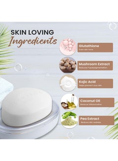 Glamveda Glutathione Skin Lightening & Whitening Soap With Kojic Acid Works For Dark Spots Acne Scars & Hyperpigmentation Nourishing Soap For Radiant & Soft Skin (Pack Of 2)  - Image 3