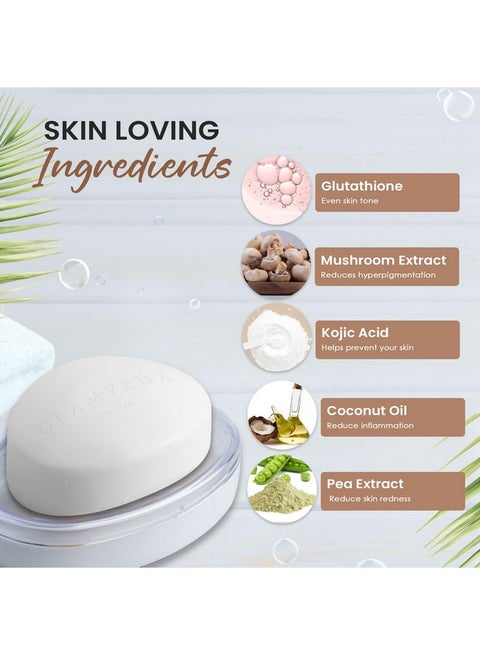 glamveda glutathione soap Glamveda Glutathione Skin Lightening & Whitening Soap With Kojic Acid Works  For Dark Spots Acne Scars & Hyperpigmentation Nourishing Soap For Radiant &  Soft Skin (Pack Of 2)