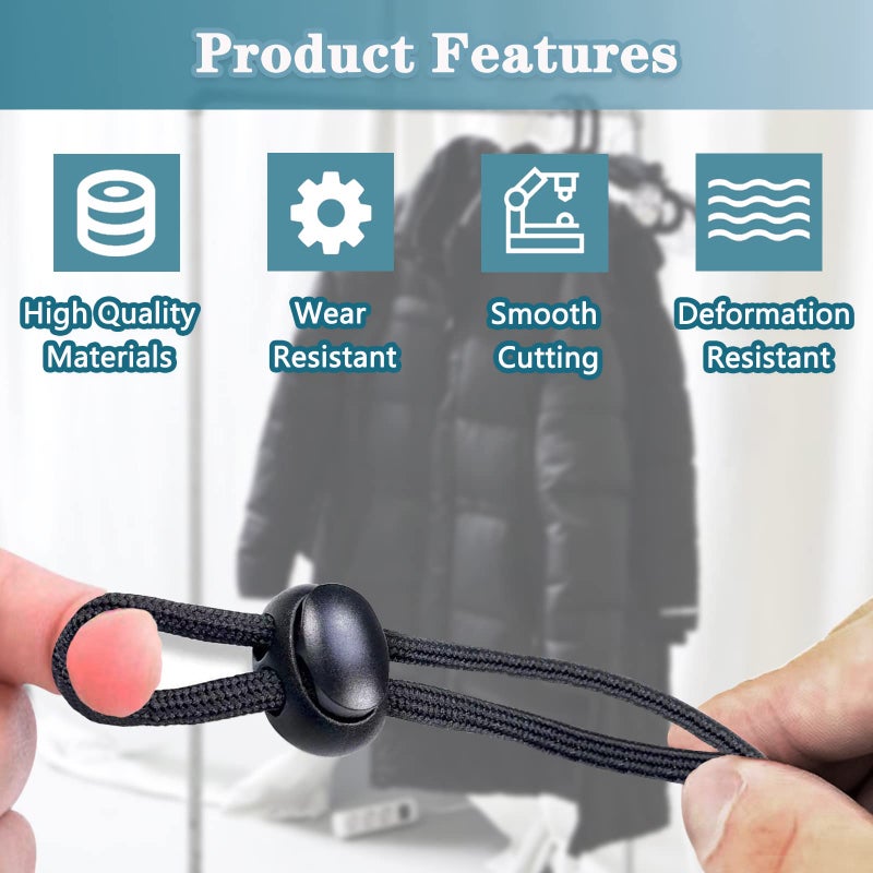 PUSNMI Spring Cord Lock, End Stopper Fastener Slider Toggles Clip 30pcs Double Hole Spring Plastic Lock End Toggle Clip for Shock Cord, Drawstring, Elastic Cord, Shoelace Locks, Parachute Buckle - Image 3