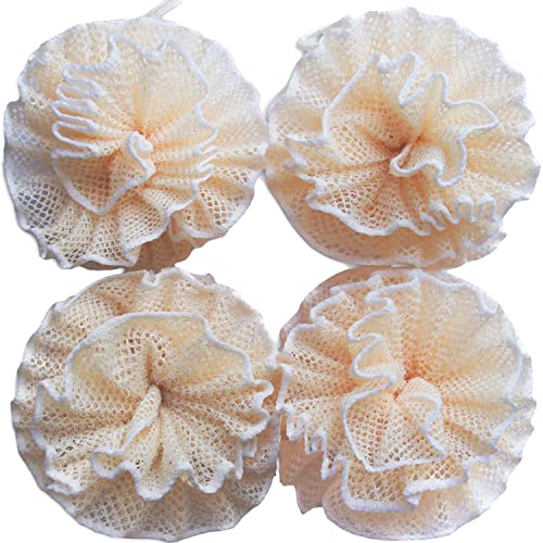 Mr.Cui'shop Super Exfoliating Home Spa Weave Loofah Shower Sponge Pouf Mesh Brush - Bath Spa Puff Scrubber Ball - Face Body Poof - Rich Foams Bubble（4.7" Each） Pack of 4 - Image 5