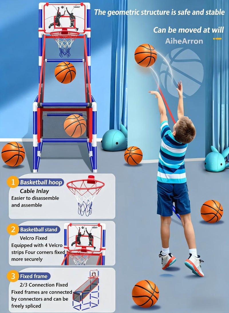 AiheArron Arcade Basketball Game Set for Kids, Ajustable Height Toddler Basketball Hoop with 8 Balls Indoor and Outdoor Sports Toys Gifts for Boys Girls Aged 3-4 5-6 7-12 Years Old - Image 5