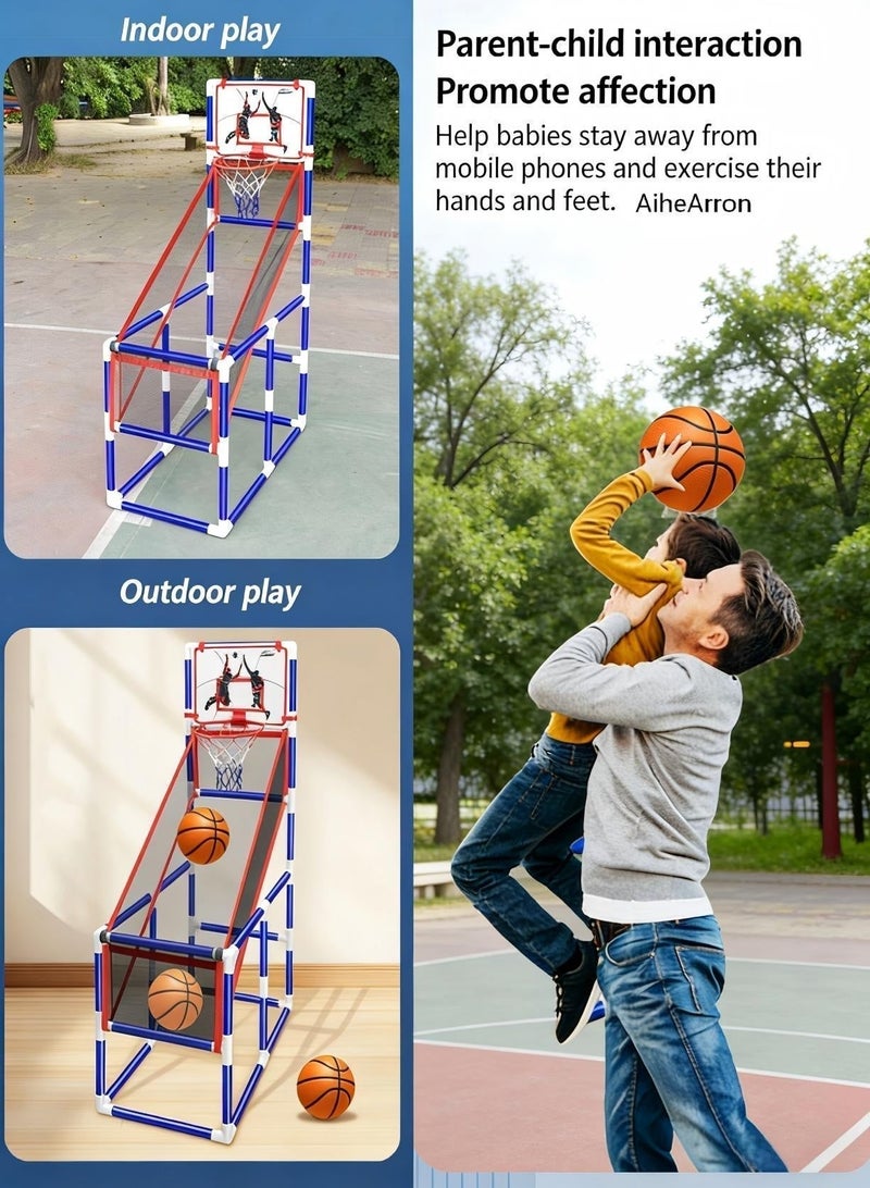 AiheArron Arcade Basketball Game Set for Kids, Ajustable Height Toddler Basketball Hoop with 8 Balls Indoor and Outdoor Sports Toys Gifts for Boys Girls Aged 3-4 5-6 7-12 Years Old - Image 4