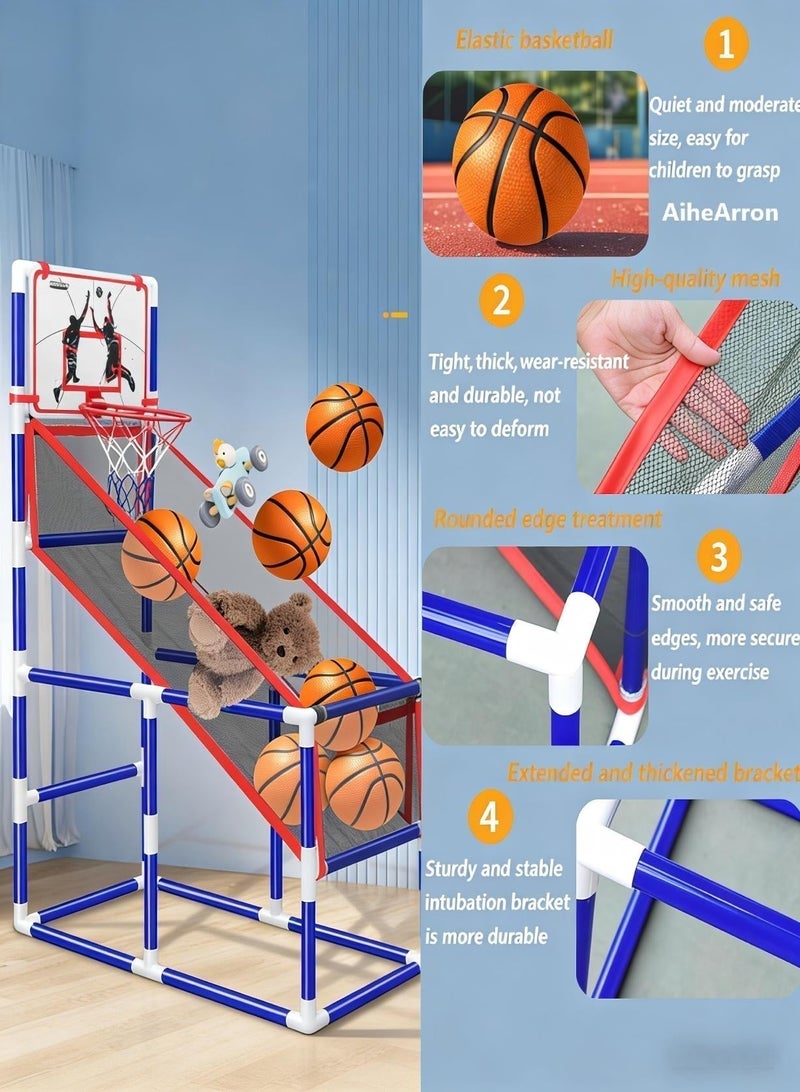 AiheArron Arcade Basketball Game Set for Kids, Ajustable Height Toddler Basketball Hoop with 8 Balls Indoor and Outdoor Sports Toys Gifts for Boys Girls Aged 3-4 5-6 7-12 Years Old - Image 3