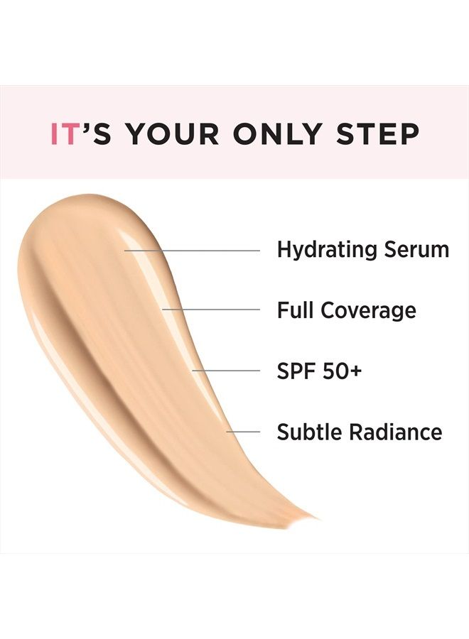 IT COSMETICS كريم CC+ Illumination من Your Skin But Better، متوسط (W) - كريم تصحيح اللون، كريم أساس بتغطية كاملة، مصل مرطب وواقي من الشمس SPF 50+ - لمسة نهائية مشرقة - 1.08 أونصة سائلة - Image 3