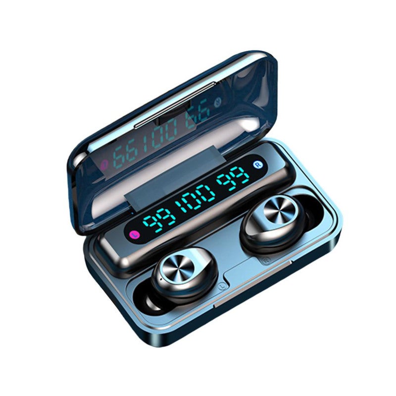 True Wireless Earbuds: Black BT 5.0, 9D Stereo Bass Sound, 2000mAh Charging Box - CVC8.0 Noise Reduction, LED-Digital Display, Fingerprint-Touch Bluetooth Headphones for Daily Use & Noisy Environments - Image 1
