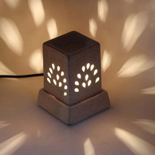 Mkd2 Rise Ceramic Electric Aroma Diffuser Oil Burner I Aroma Burner Oil Diffuser Lamp for Home Fragrance, Square (Small, White) - Image 4