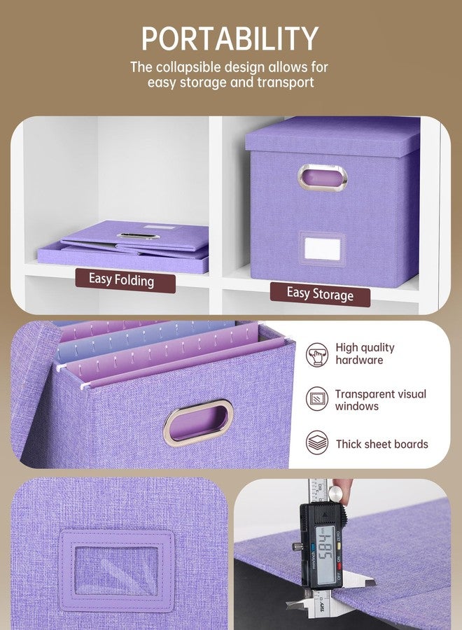 Oterri File Organizer, File Box, File Cabinet for Letter File Folder Storage, Hanging File Organizer for Office/Decor/Home,Document Organizer, 1 Pack, Lavender-Box Only - Image 3