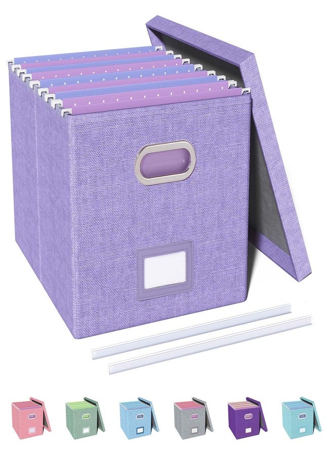 Oterri File Organizer, File Box, File Cabinet for Letter File Folder Storage, Hanging File Organizer for Office/Decor/Home,Document Organizer, 1 Pack, Lavender-Box Only - Image 1
