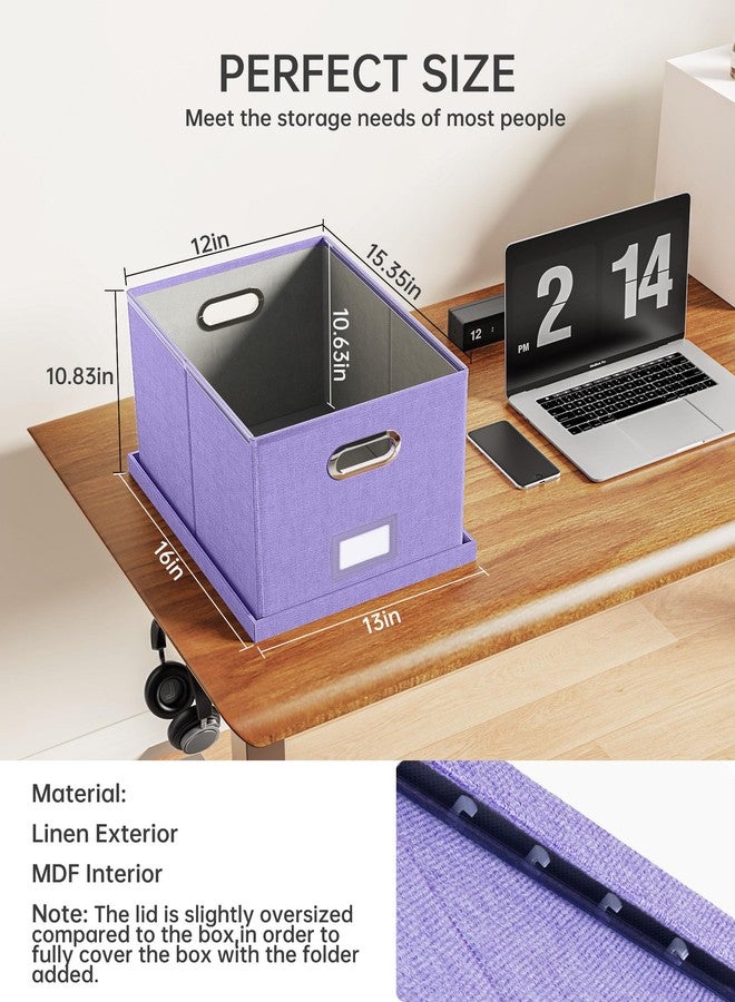Oterri File Organizer, File Box, File Cabinet for Letter File Folder Storage, Hanging File Organizer for Office/Decor/Home,Document Organizer, 1 Pack, Lavender-Box Only - Image 4