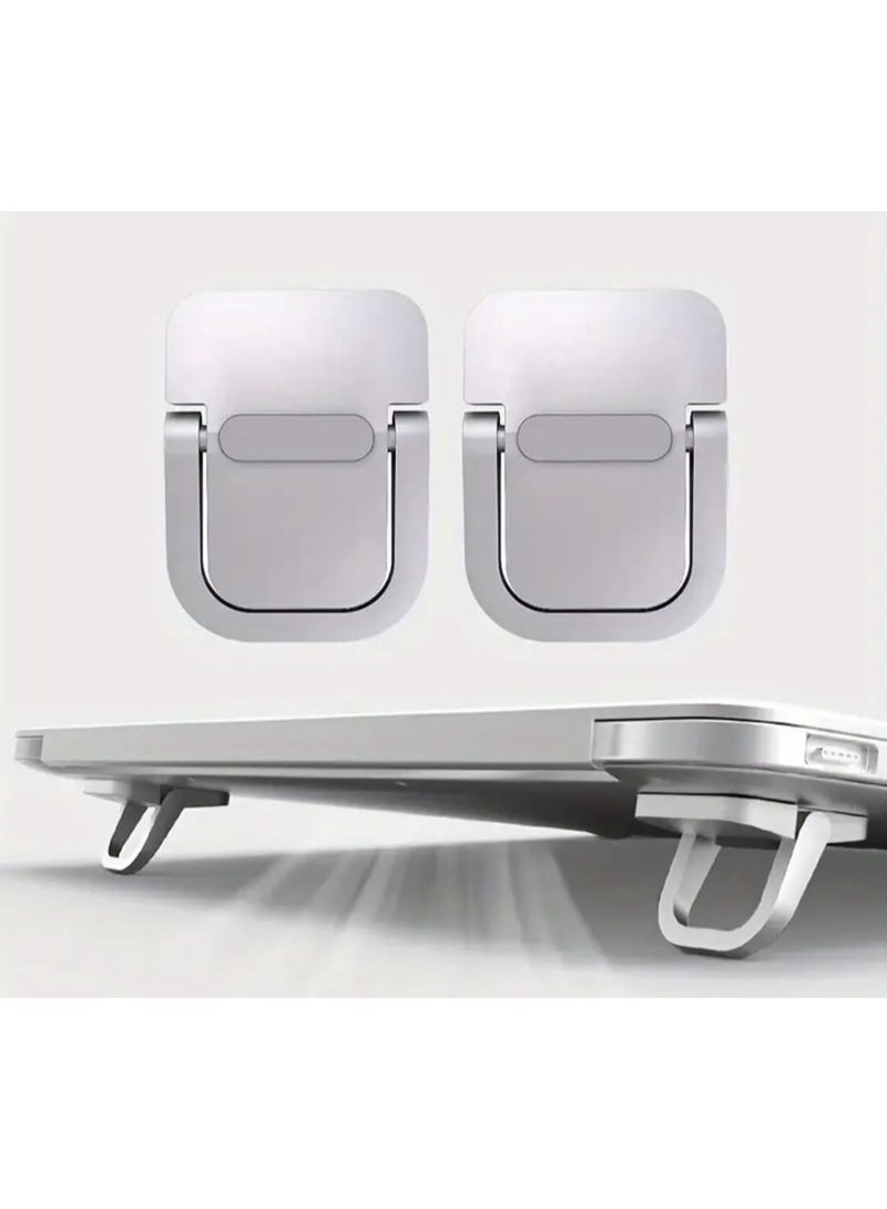 LDQ Portable Foldable Laptop Stand – Adjustable Height, Invisible Adhesive Bracket, Ergonomic & Durable ABS Design, Compact and Sturdy - Image 1