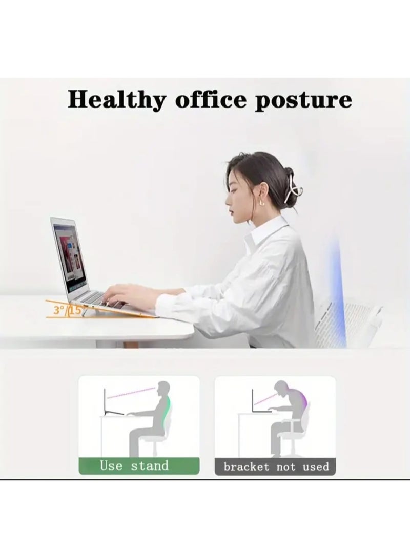 LDQ Portable Foldable Laptop Stand – Adjustable Height, Invisible Adhesive Bracket, Ergonomic & Durable ABS Design, Compact and Sturdy - Image 4