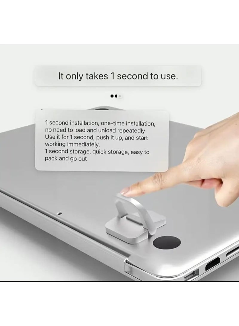 LDQ Portable Foldable Laptop Stand – Adjustable Height, Invisible Adhesive Bracket, Ergonomic & Durable ABS Design, Compact and Sturdy - Image 2