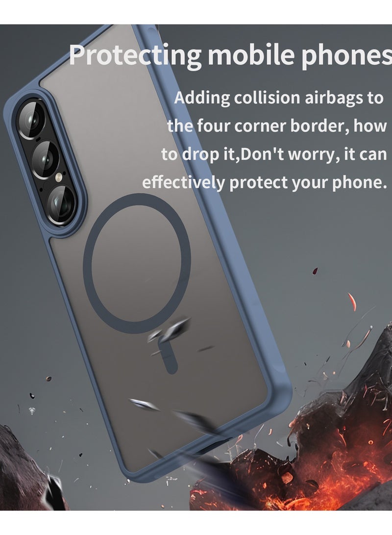 general Magnetic Case For Sony Xperia 1 VII Case ,Shockproof,High-Grade Translucent Matte Back Protective Cover,Wireless Charging Phone Case - Image 2