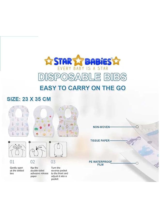 STAR BABiES Disposable Chaging Mat Pack Of 20 Scented Bag Pack Of 20 Disposable Bibs 20Pcs Blue - Image 4