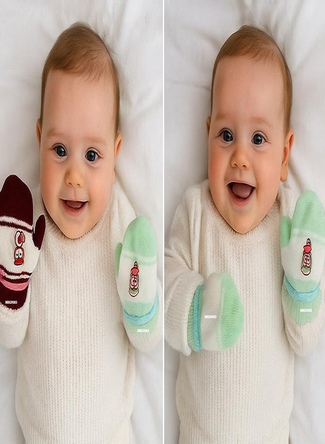 MIKONIKO Baby Gloves Winter Warm Knitted Mittens for Kids | Lovely Soft Mutthi Gloves |Pack of 6 Pairs,6-12 Months - Image 3