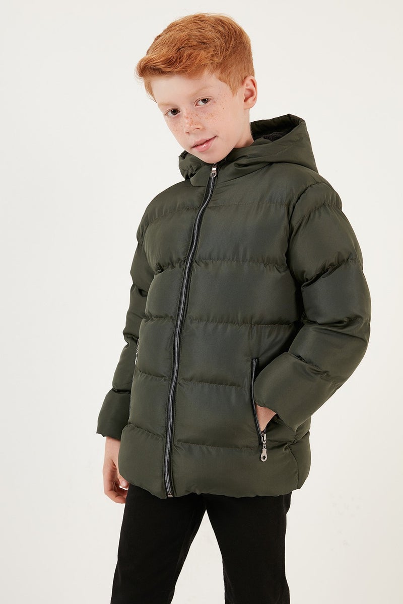 Lela Plush Lined Hooded Winter Coat with Pockets Boys' Coat 5761911  - Image 3