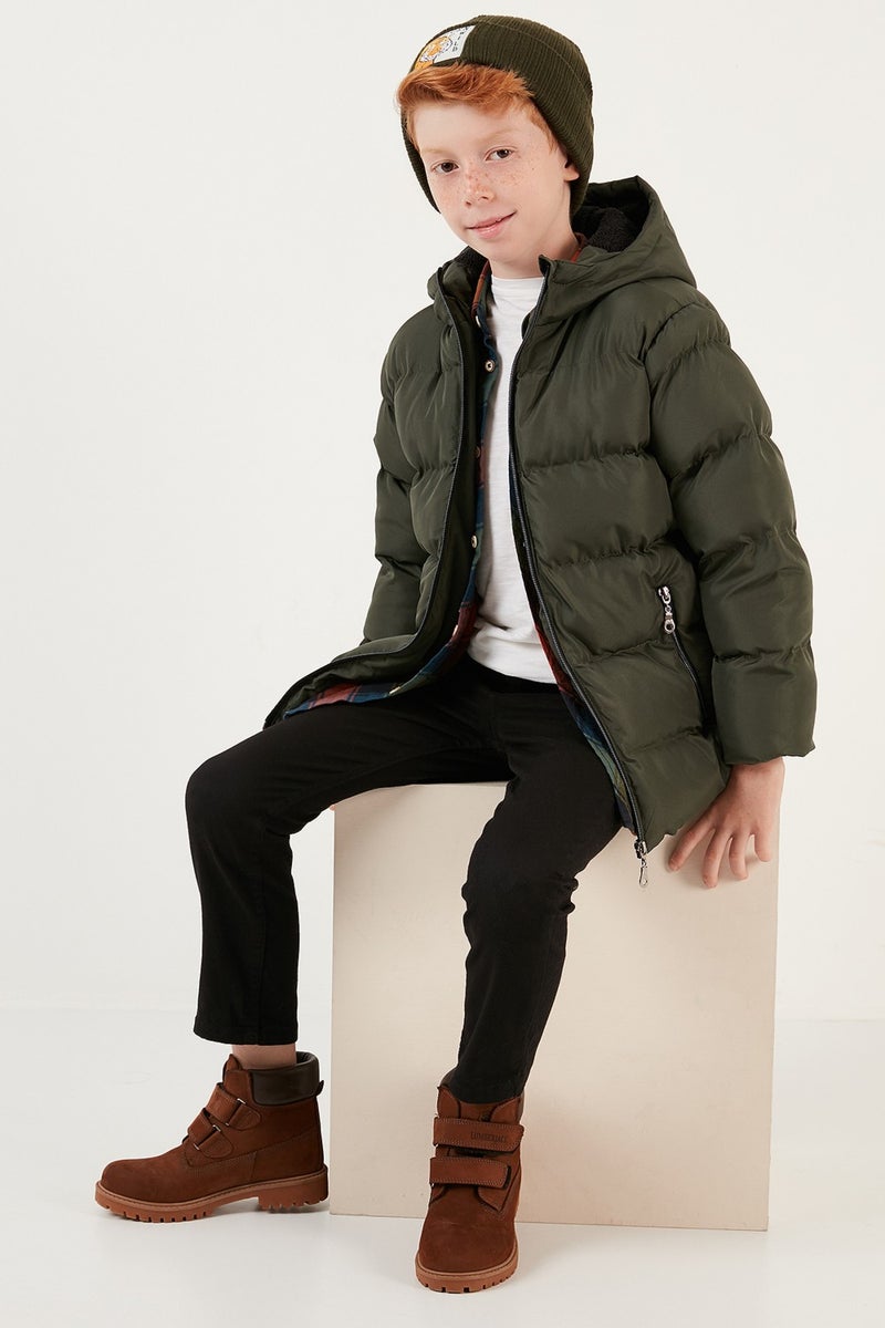 Lela Plush Lined Hooded Winter Coat with Pockets Boys' Coat 5761911  - Image 1