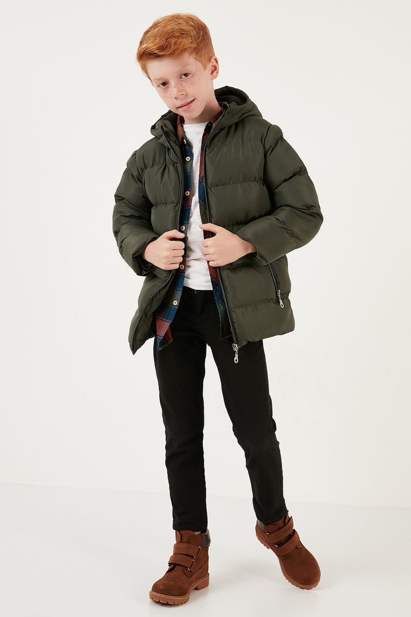 Lela Plush Lined Hooded Winter Coat with Pockets Boys' Coat 5761911  - Image 4