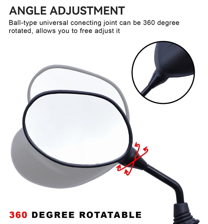 VTRUST Shatterproof Side View Glass Rear View Mirror Compatible For Honda Activa New Model 3G (LEFT HAND) - Image 2