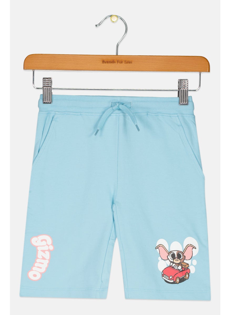Gremlins Toddlers Girl Printed Shorts, Crystal Blue  - Image 1