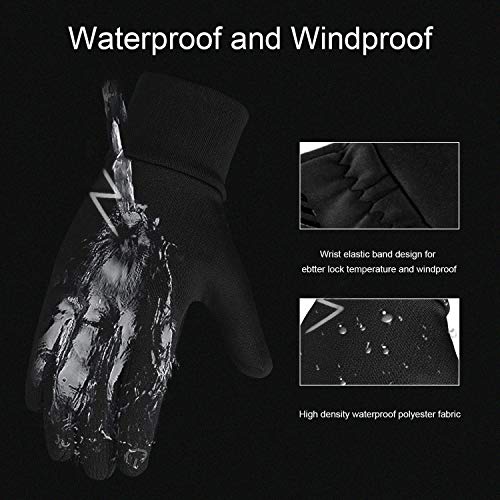YukiniYa Kids Winter Gloves Back Water Repellent Touchscreen Warm Fleece Anti-slip for Boys Girls 3-15 Years - Image 2