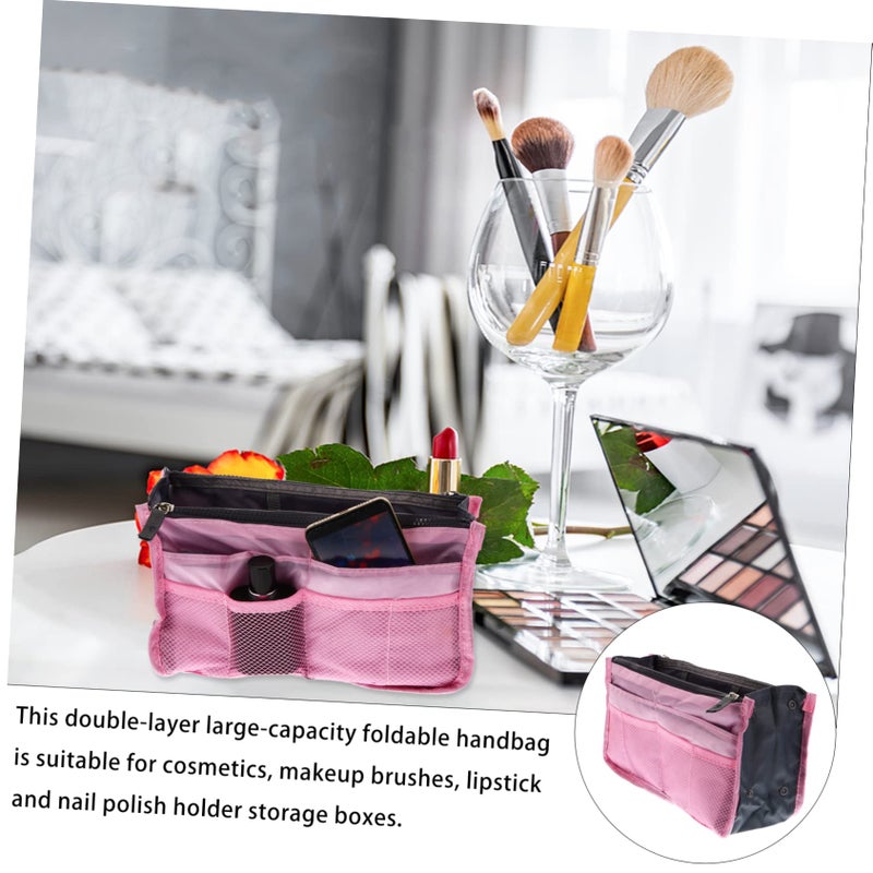 Large Capacity Pink Travel Toiletry Bag TSA Approved Storage Pouch Handbag Liner - Image 4