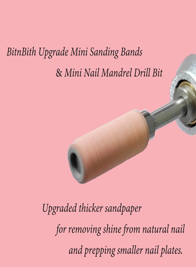 BITNBITH 100pcs Small Nail Sanding Bands for Nail Drill,3.1mm Mini Nail Sanding Mandrel Bits 120 Grit Medium Nail File Bits for Acrylic Nails Gel Manicure Pedicure Nail Prep Salon Supplies,Zebra - Image 2
