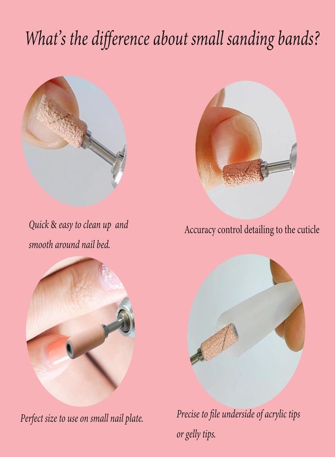 BITNBITH 100pcs Small Nail Sanding Bands for Nail Drill,3.1mm Mini Nail Sanding Mandrel Bits 120 Grit Medium Nail File Bits for Acrylic Nails Gel Manicure Pedicure Nail Prep Salon Supplies,Zebra - Image 5