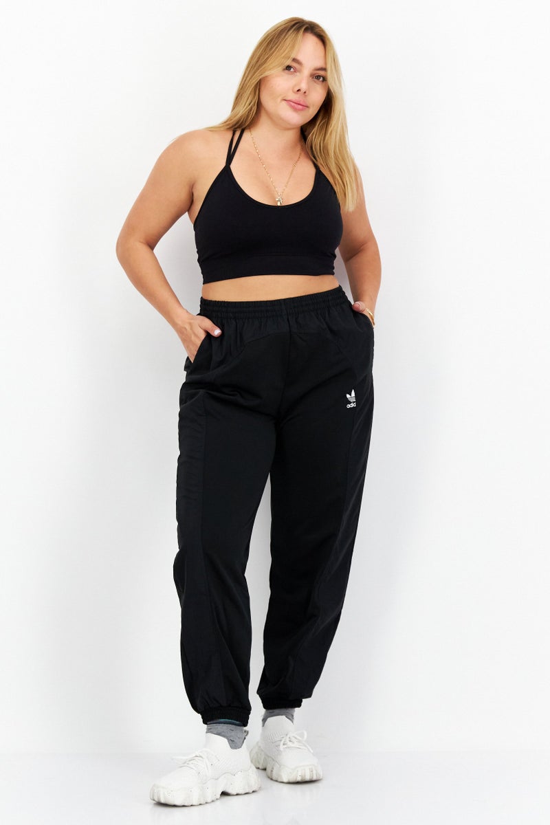 adidas Originals Women Loose Fit Embroidered Logo Training Pants, Black  - Image 2