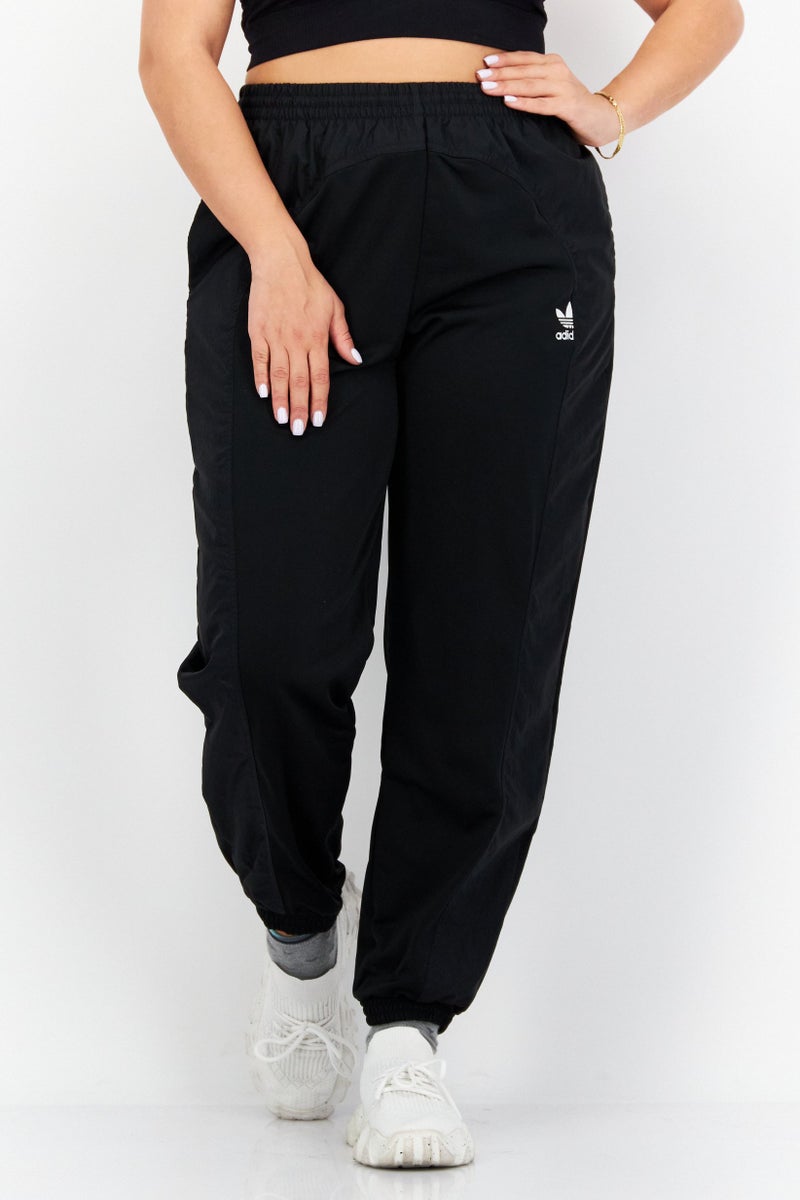 adidas Originals Women Loose Fit Embroidered Logo Training Pants, Black  - Image 1