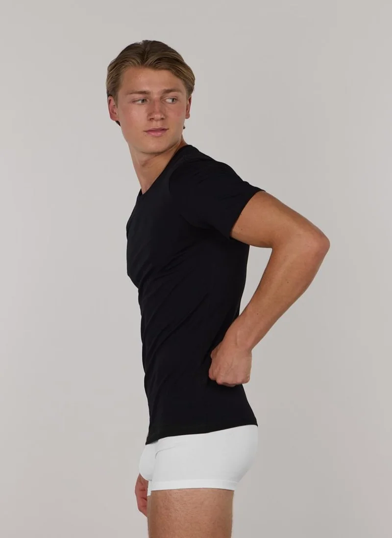 Just Nature 2 Pack Black Crew Neck T Shirt