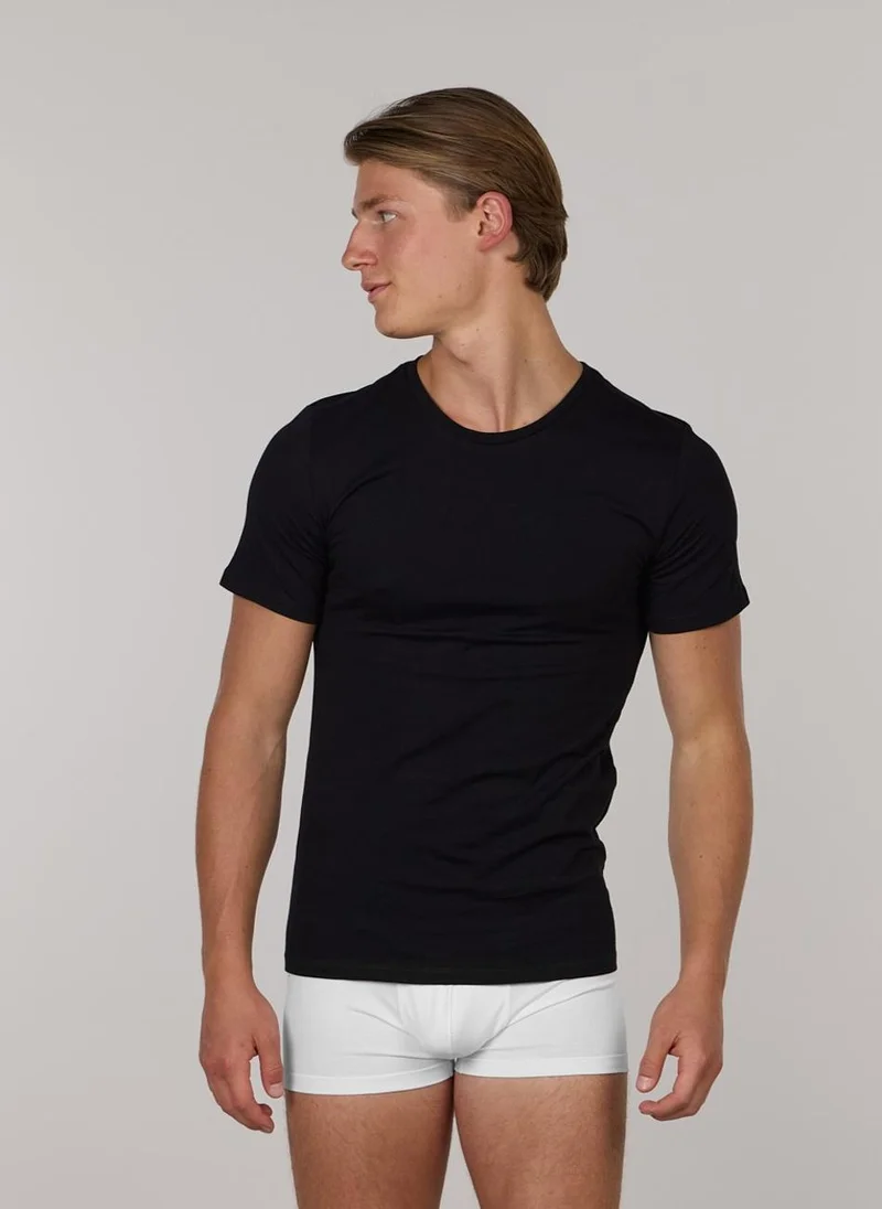 Just Nature 2 Pack Black Crew Neck T Shirt