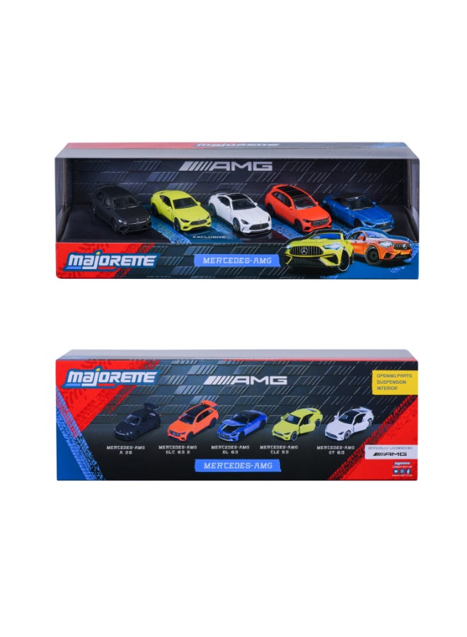 Majorette Mercedes-AMG Edition 5 Pieces Diecast Giftpack, 5 Officially Licensed 1:64 Scale Metal Toy Cars, 7.5 cm Vehicles with Freewheel, Suspension and Opening Parts, Ages 3+ - Image 2