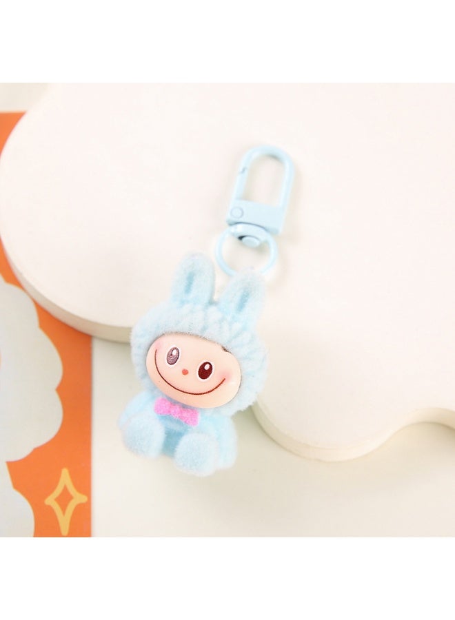 NIBEMINENT Resin Cartoon Cute Flocking LABUBU Keychain, Pendant Doll Accessory Key Chain Gift 
