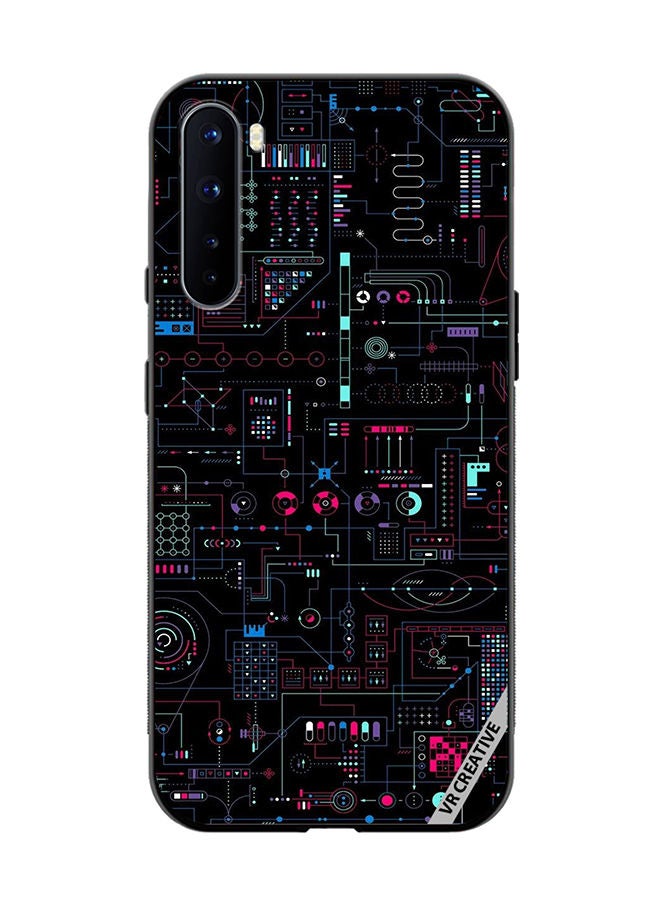 VR CREATIVE Protective Case Cover For OnePlus Nord Circuit Design Multicolour - Image 1
