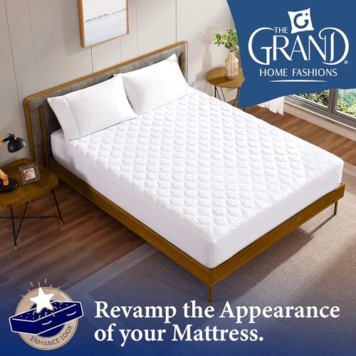 The Grand Hotel Collection Full Size Mattress Pad - Thin, Lightweight, and Breathable Mattress Pad - Ideal for Hot Sleepers & Plush Mattresses - Stretch Fits up to 15" - Easy to Wash (54 x 75) - Image 4