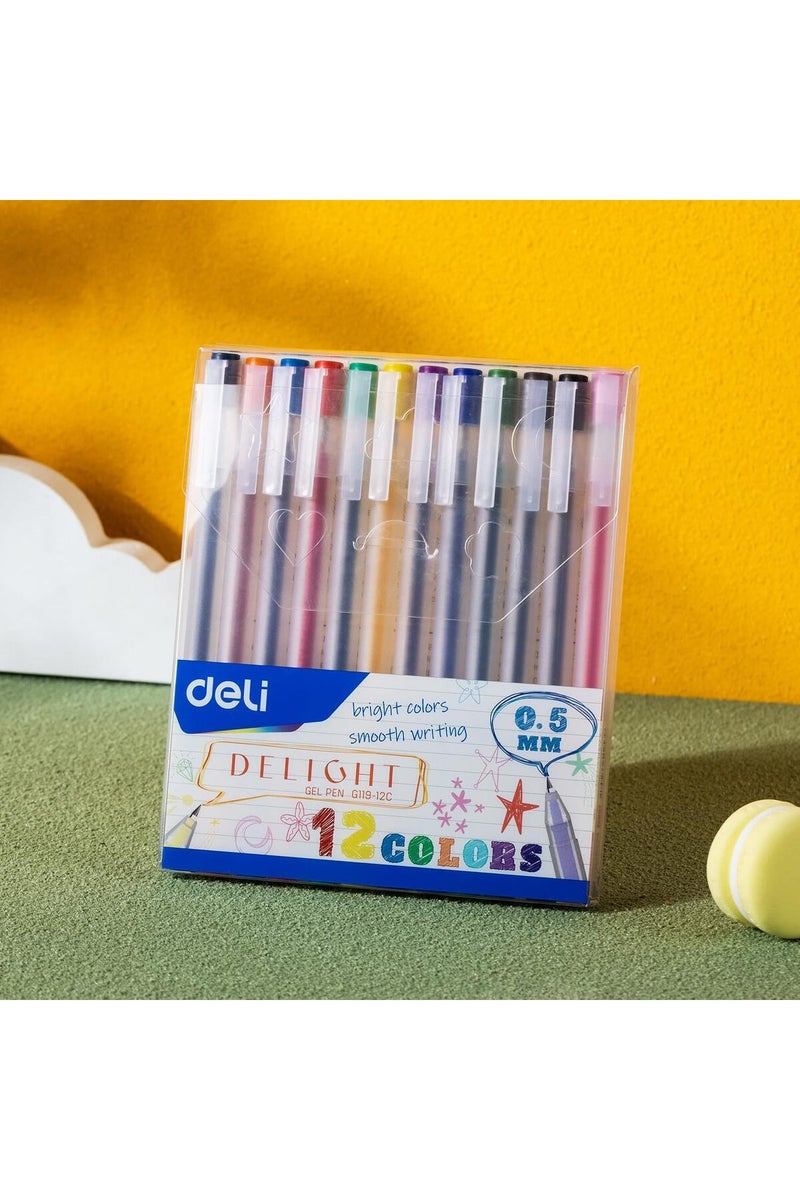 Deli قلم جل 12 لون طرف مدبب 0.5 مم (EG119-12C) - Image 3