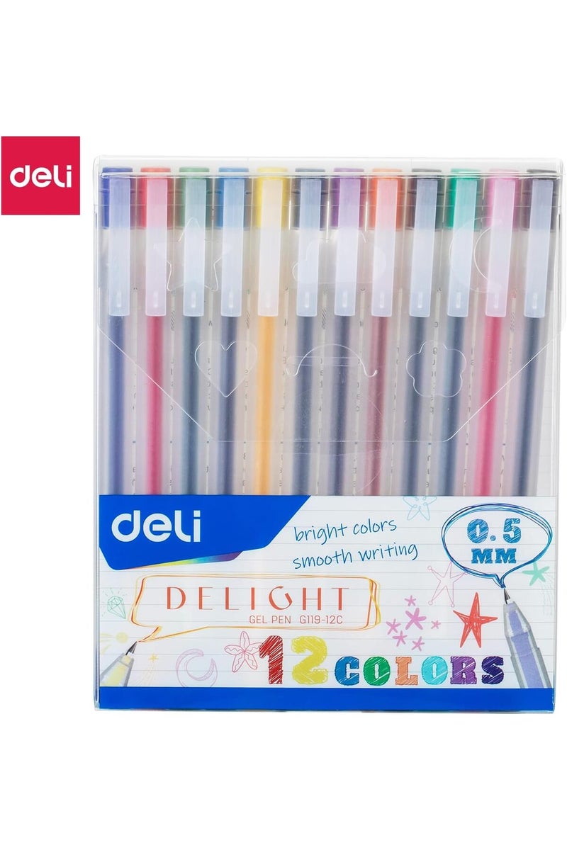 Deli قلم جل 12 لون طرف مدبب 0.5 مم (EG119-12C) - Image 2