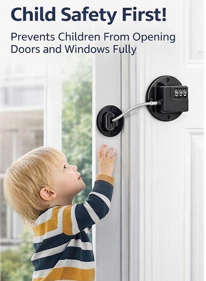 RION Child Safety Refrigerator Lock with Combination | Heavy Duty Fridge & Cabinet Lock | Strong No‑Drill Adhesive Baby Proof Lock for Freezer, Drawers & Kitchen Cabinets (Black) | Available in Pack of 2 & 4 - Image 2