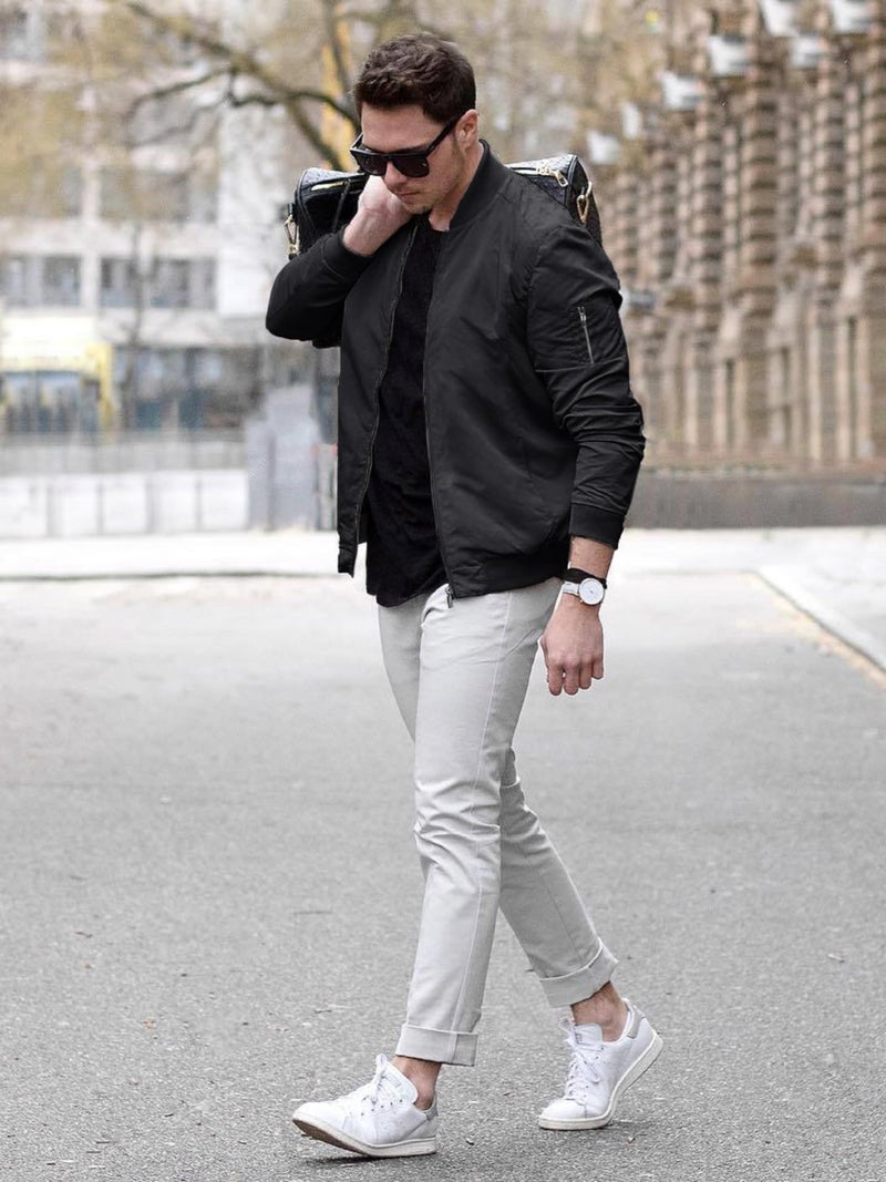 TACVASEN Bomber Jacket Men Black Jacket Men Zip Up Mens Jackets Casual Stylish Lightweight Mens Bomber Jackets Lightweight Windbreaker Jacket - Image 4